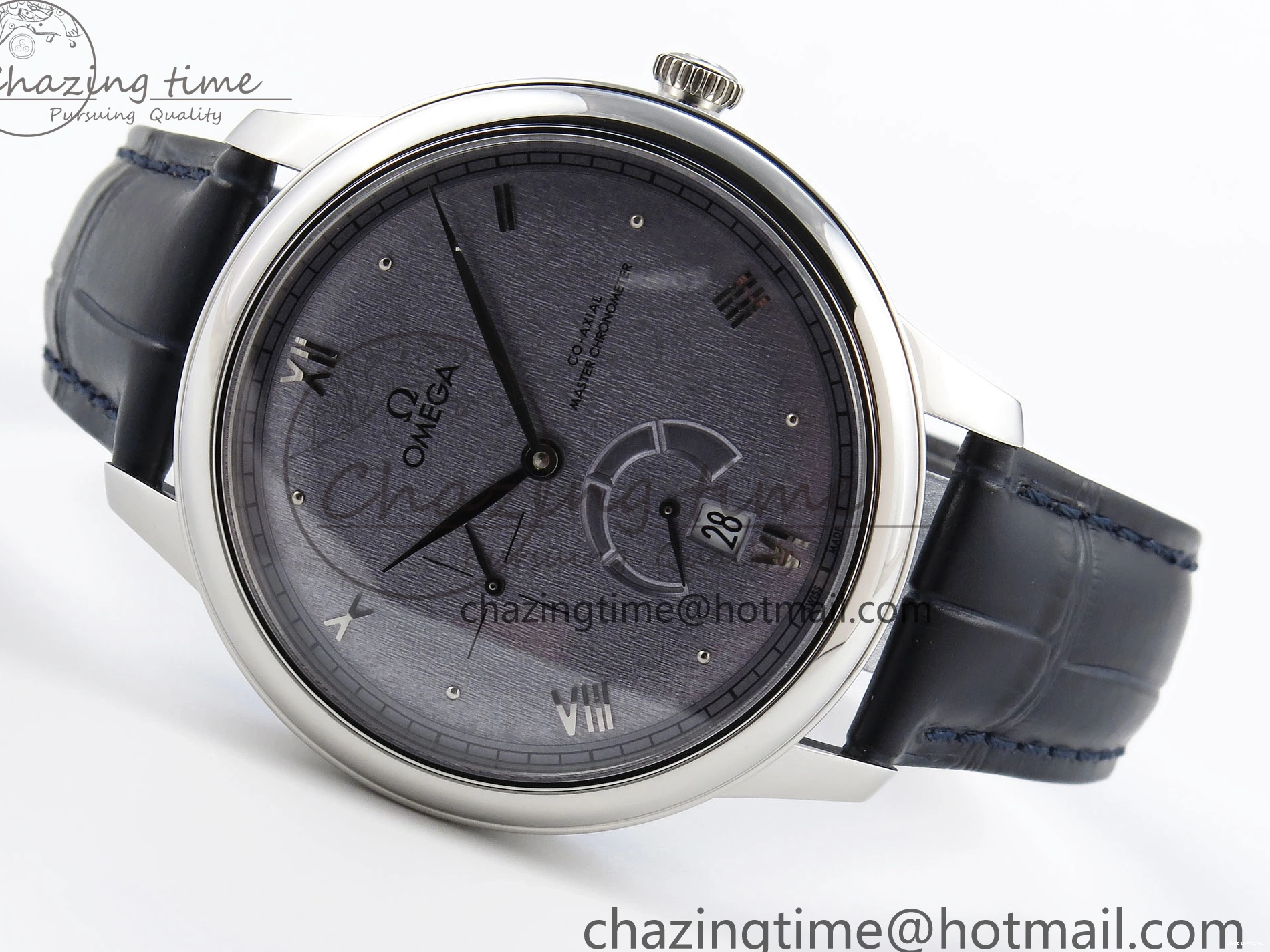 1230 Trendsetting De Ville Power Reserve SS MKF 1:1 Best Edition Blue Textured Dial on Black Leather Strap A 7742